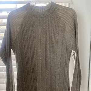 beautiful gray sweater maxi dress, size large ,split on the side